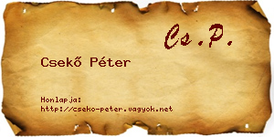 Csekő Péter névjegykártya